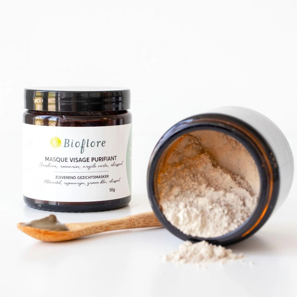 Mască purificatoare pentru față Bioflore – Tratament organic echilibrant cu argilă