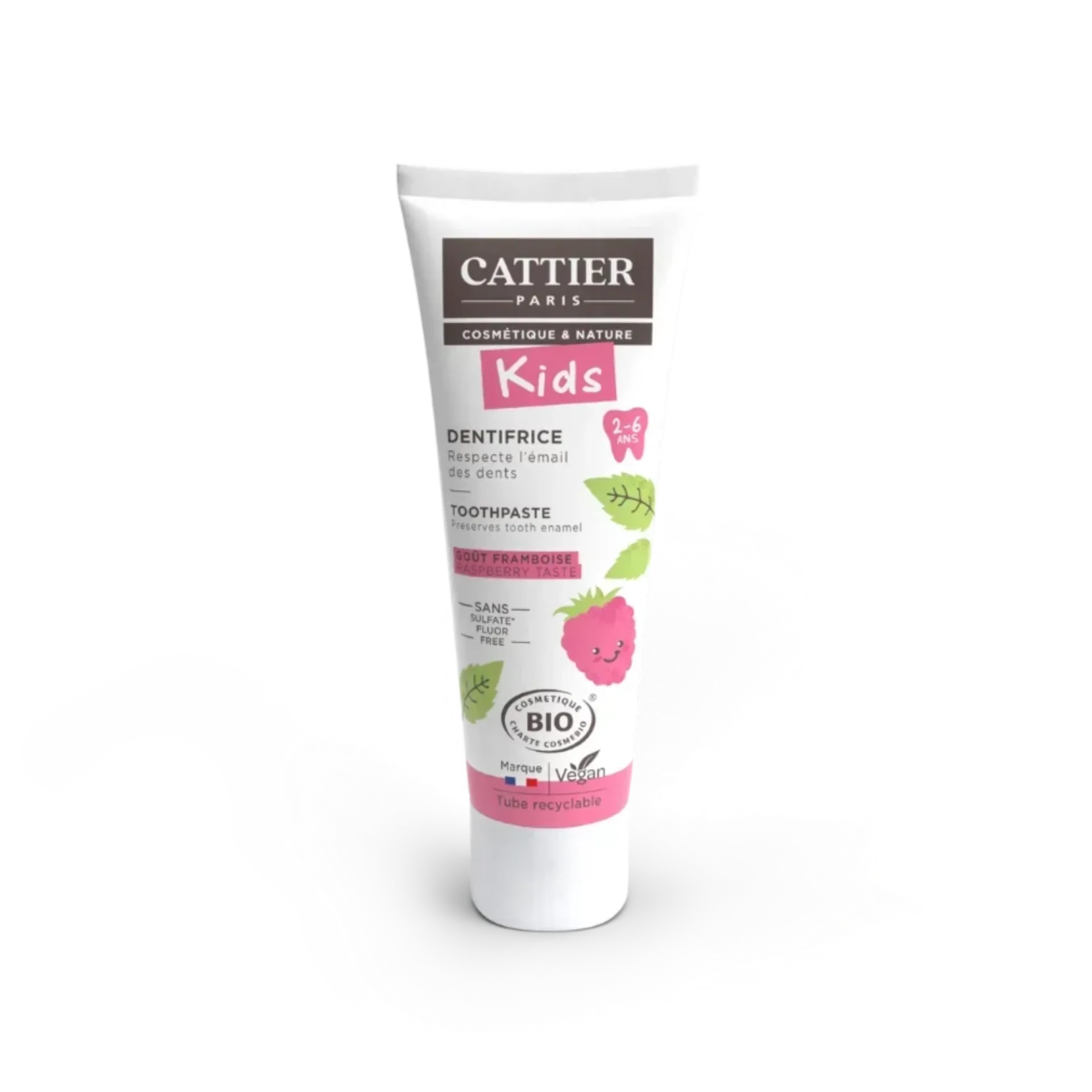 [CATT_KIDS_RASPBERRY_50ML] Pasta de dinți pentru copii 2–6 ani– Zmeură