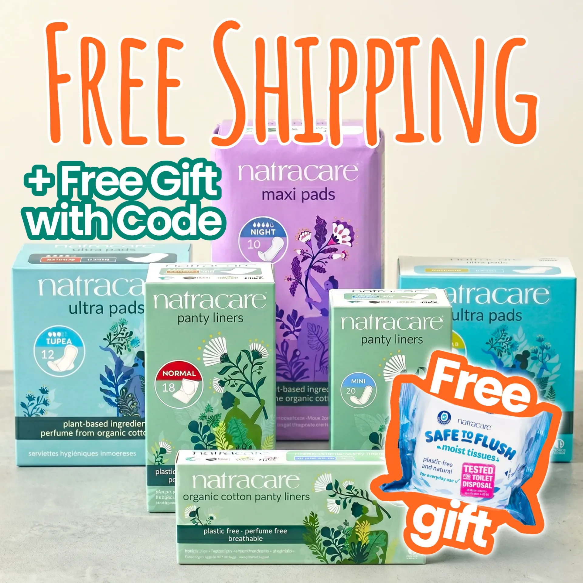 Natracare Starter Pack - Free Shipping + Safe to Flush Included