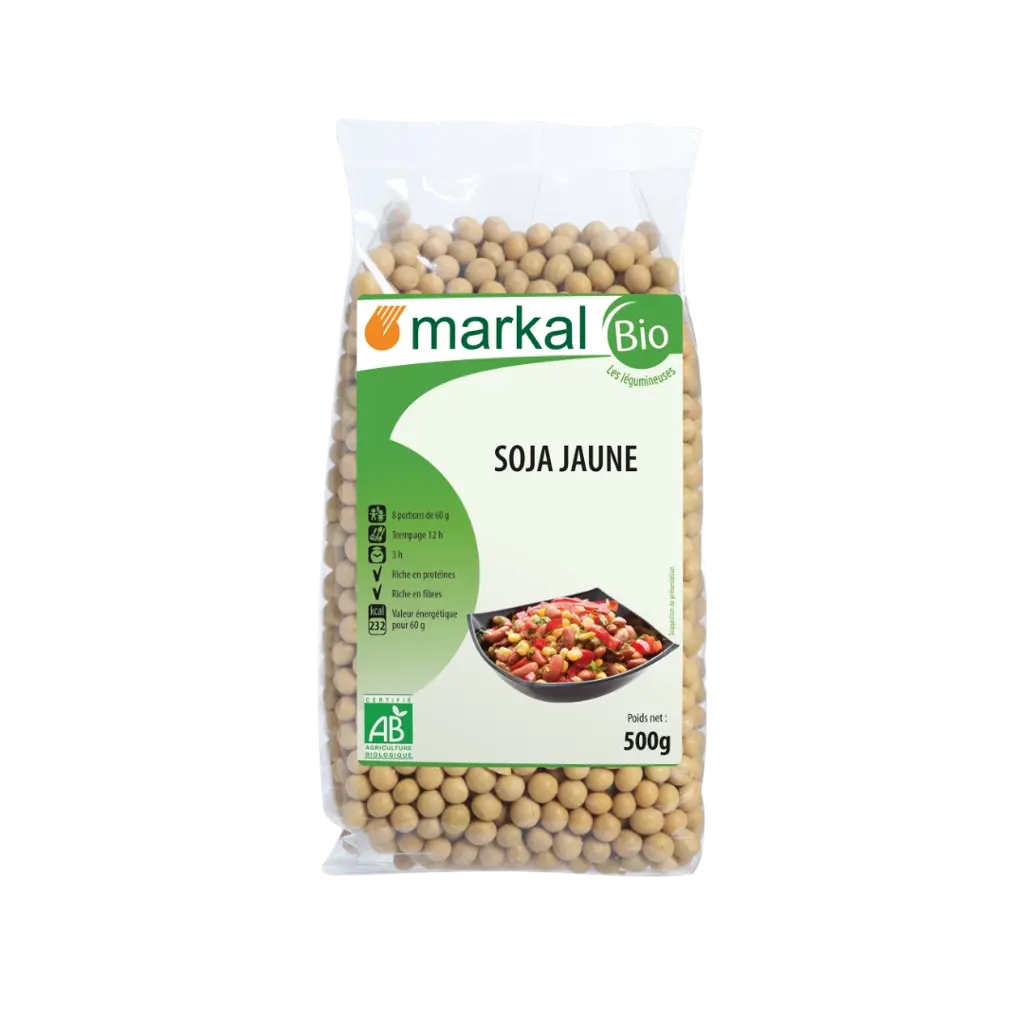 Boabe de soia galbenă bio, 500g