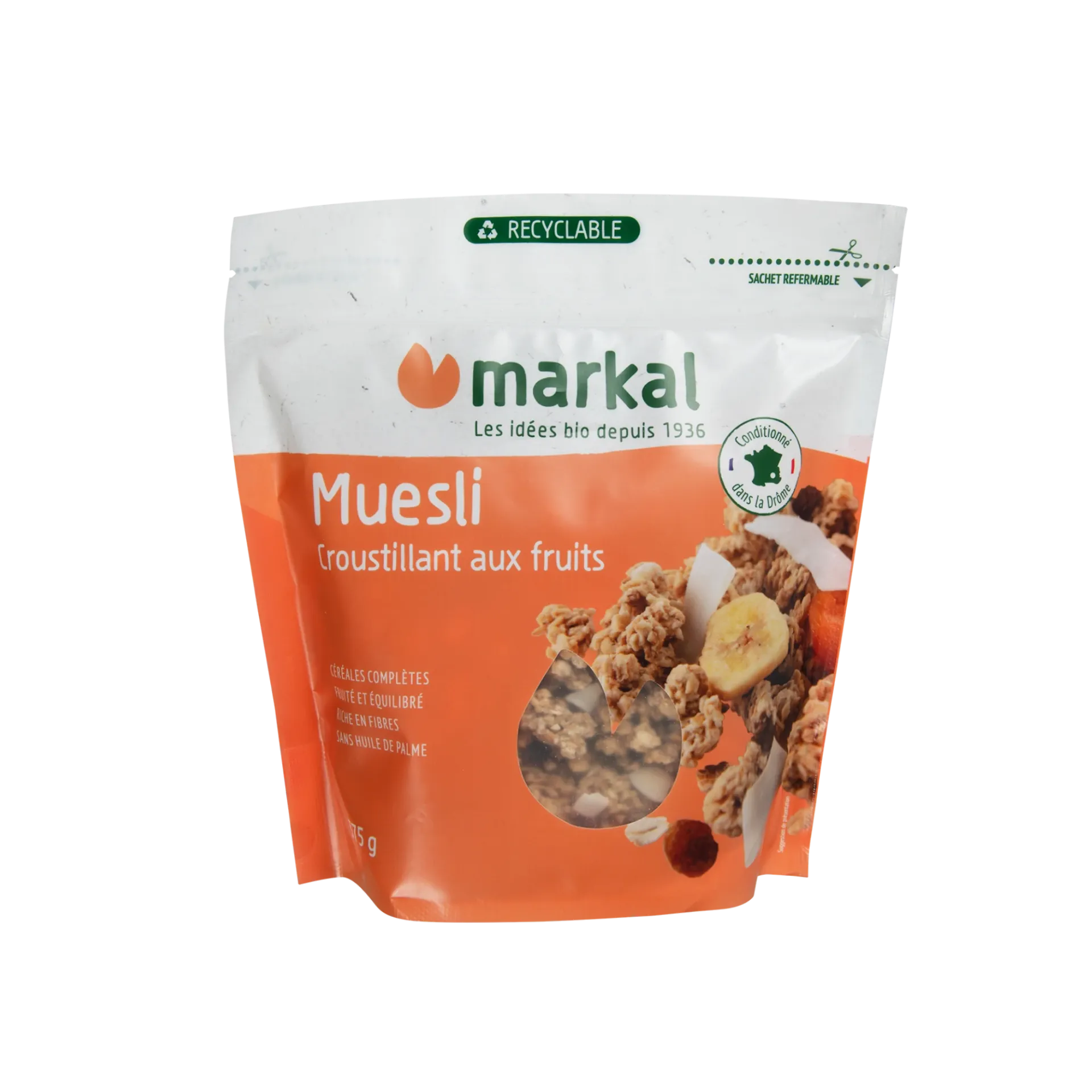Muesli crunchy bio cu fructe, 375g