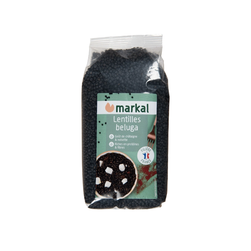 [MARKAL-BELUGA-LENTILS] Organic Black Beluga Lentils, 500g