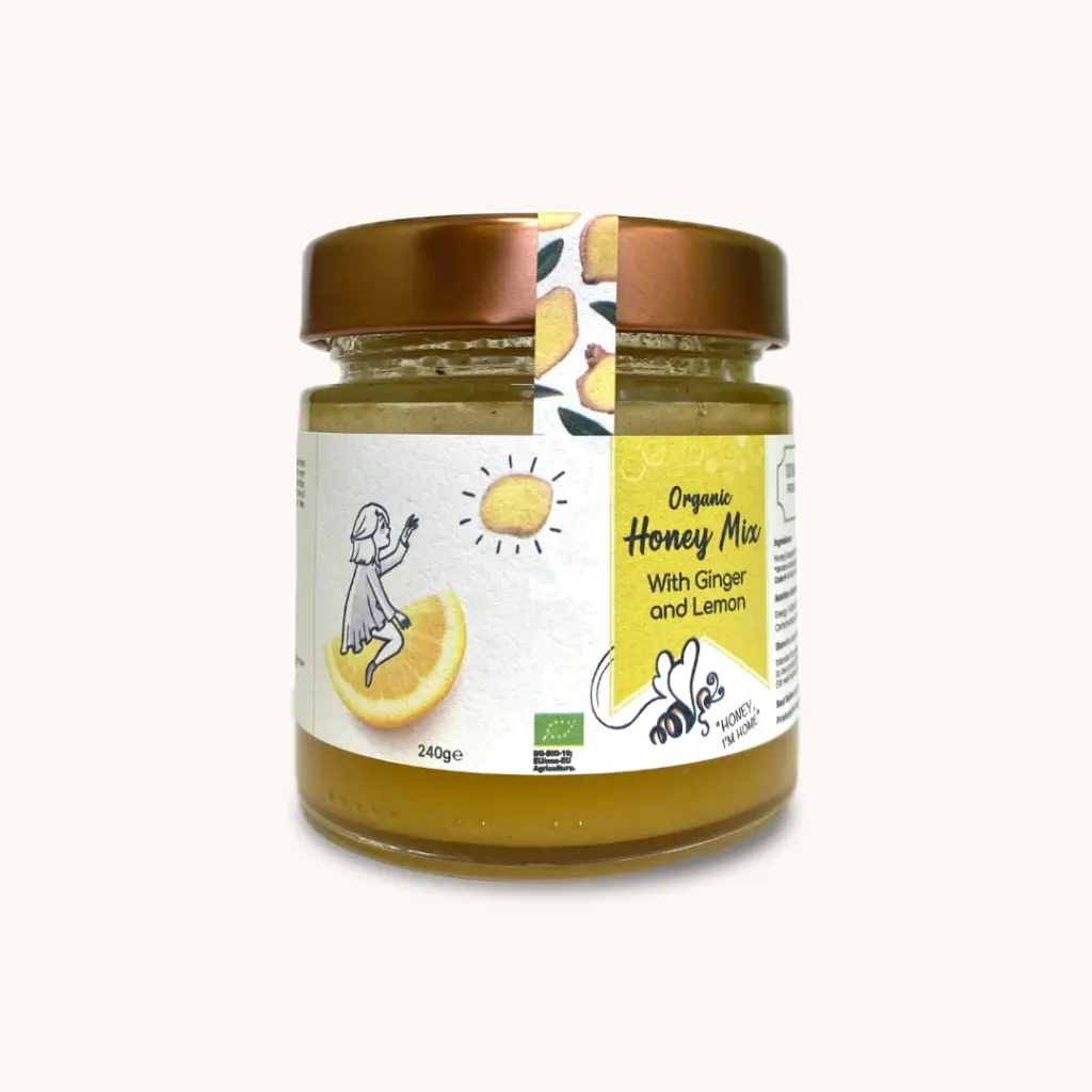 Mix de miere organică cu ghimbir și lămâie