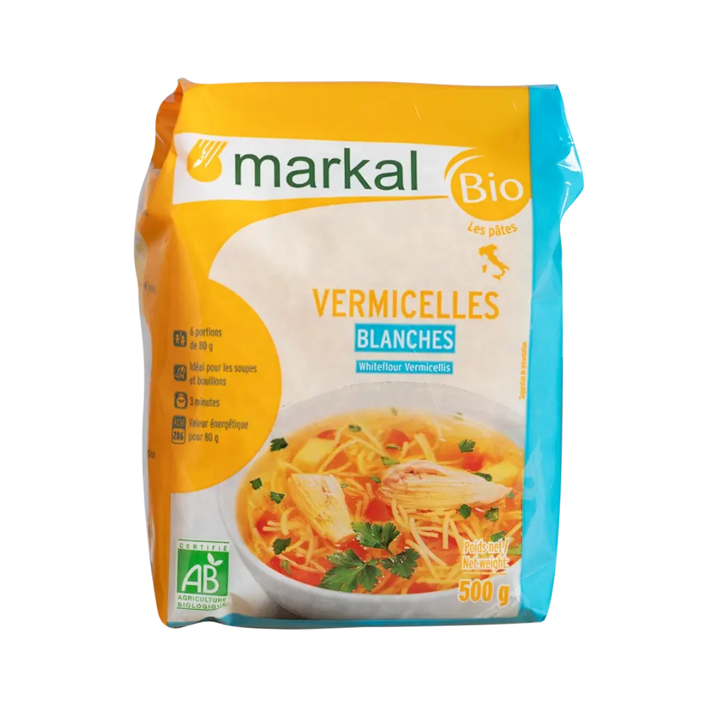 [MARKAL-VERMICELLI] Полупълнозърнеста вермичели паста – био