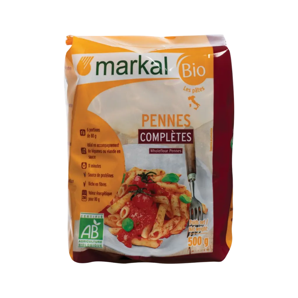 [MARKAL-PENNE] Wholegrain Penne Pasta – Organic
