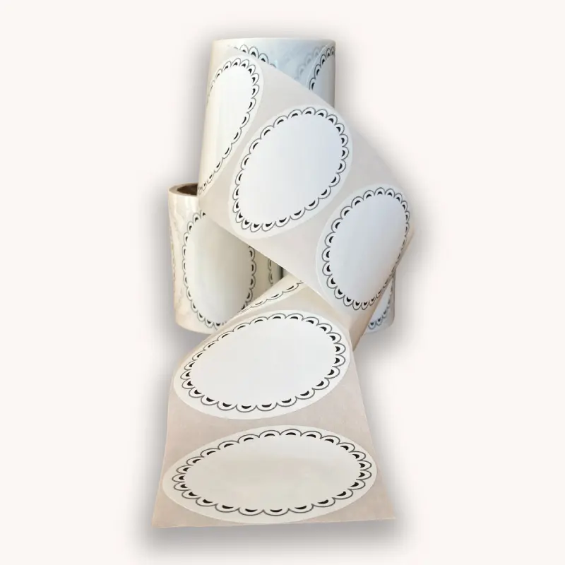 Oval Jar Labels 25pc/roll -Removable Without Traces -Design#5
