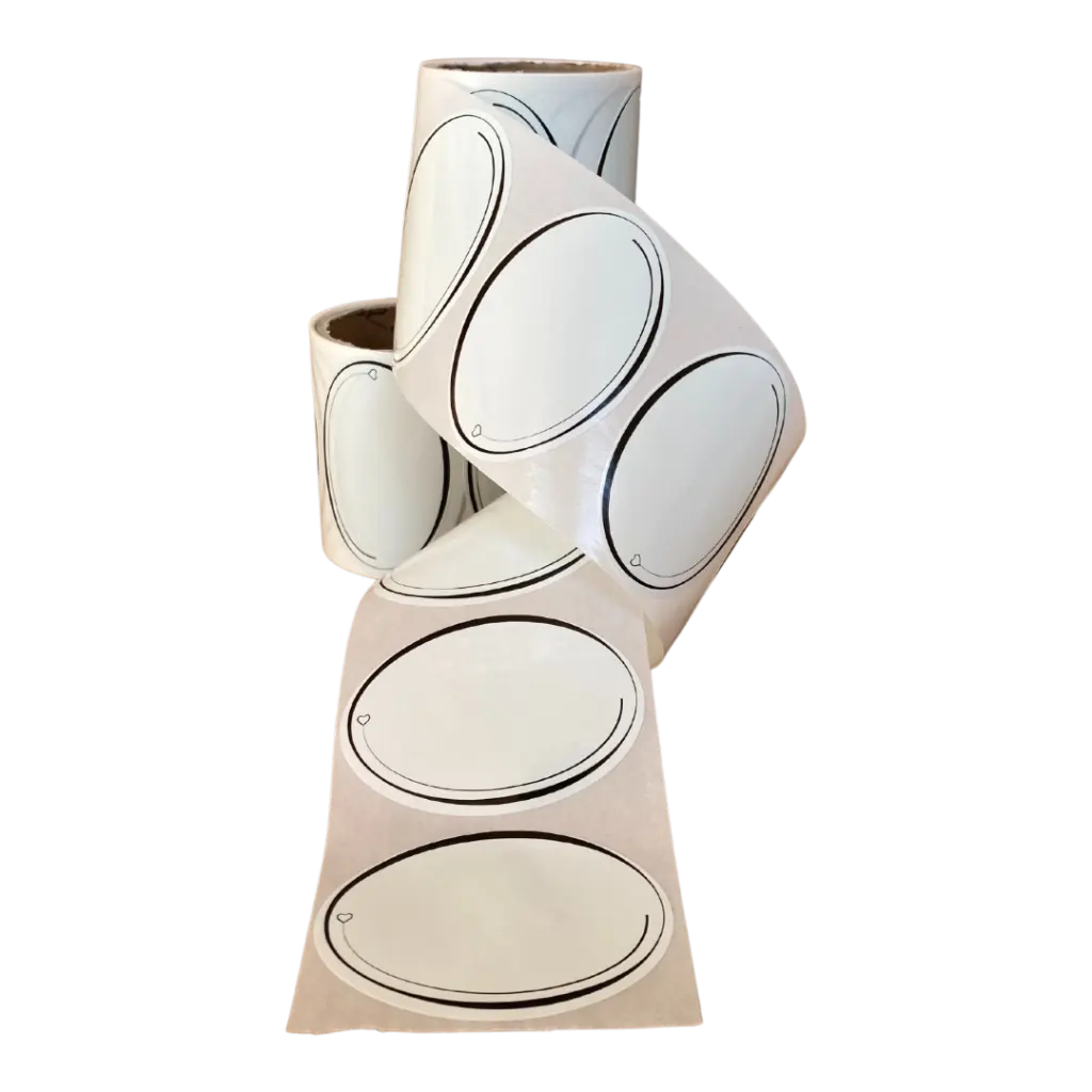 Oval Jar Labels 25pc/roll -Removable Without Traces -Design#3