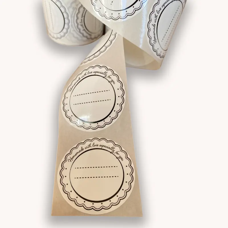 Round Jar Labels 25pc/roll -Removable Without Traces -Design#1