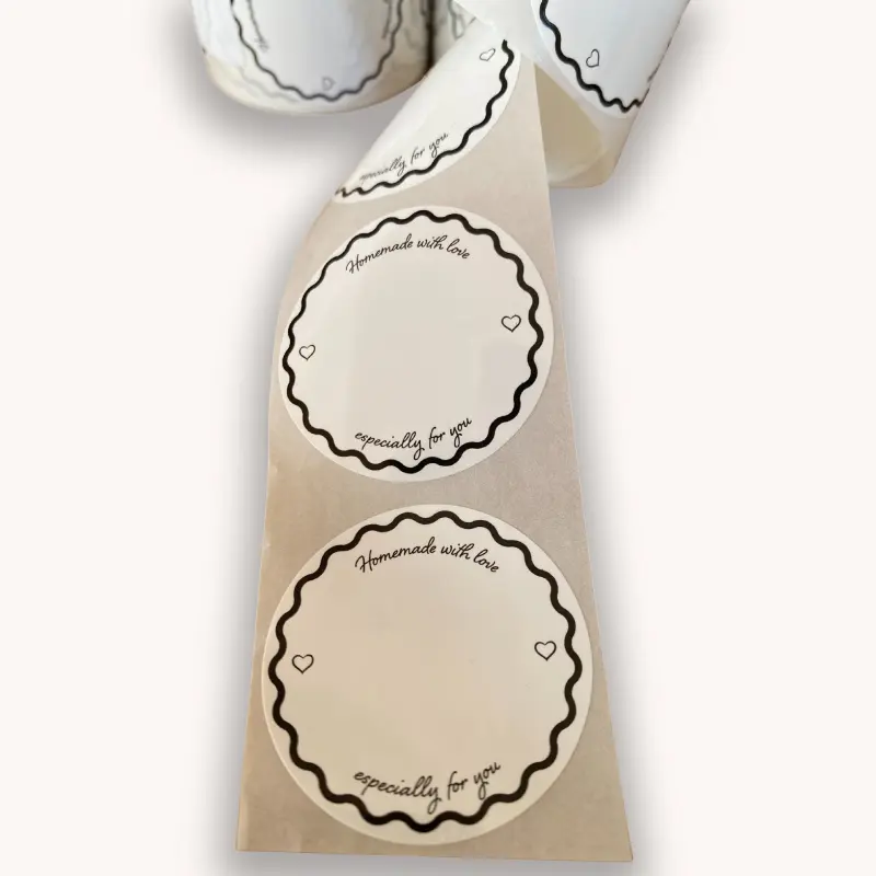 Round Jar Labels 25pc/roll -Removable Without Traces -Design#3
