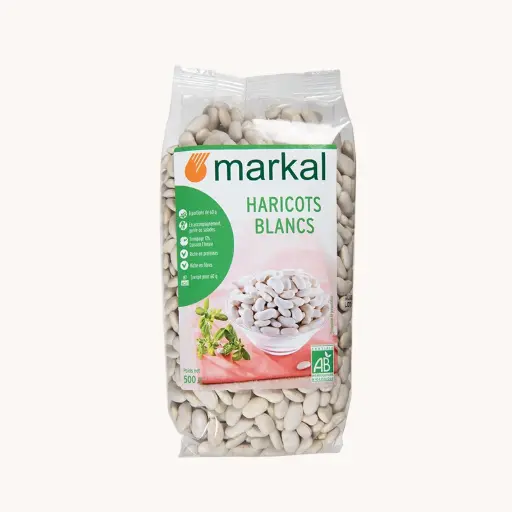[MARKAL-MEDIUM-WHITE-BEANS] Organic Medium White Beans, 500g 