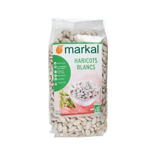 [MARKAL-MEDIUM-WHITE-BEANS] Organic Medium White Beans, 500g 