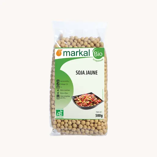 [MARKAL-SOY-BEANS] Boabe de soia galbenă bio, 500g