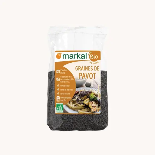 [MARKAL-POPPY-SEEDS] Organic Poppy Seeds, 250g 
