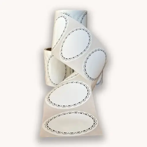 Oval Jar Labels 25pc/roll -Removable Without Traces -Design#5
