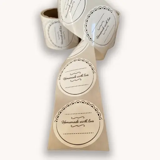 Round Jar Labels 25pc/roll -Removable Without Traces -Design#2