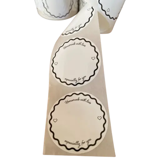 Round Jar Labels 25pc/roll -Removable Without Traces -Design#3